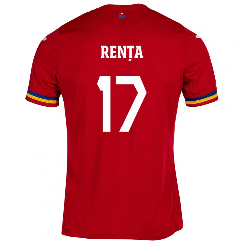 Kandiny Enfant Maillot Roumanie Denis Rența #17 Rouge Tenues Extérieur 24-26 T-Shirt