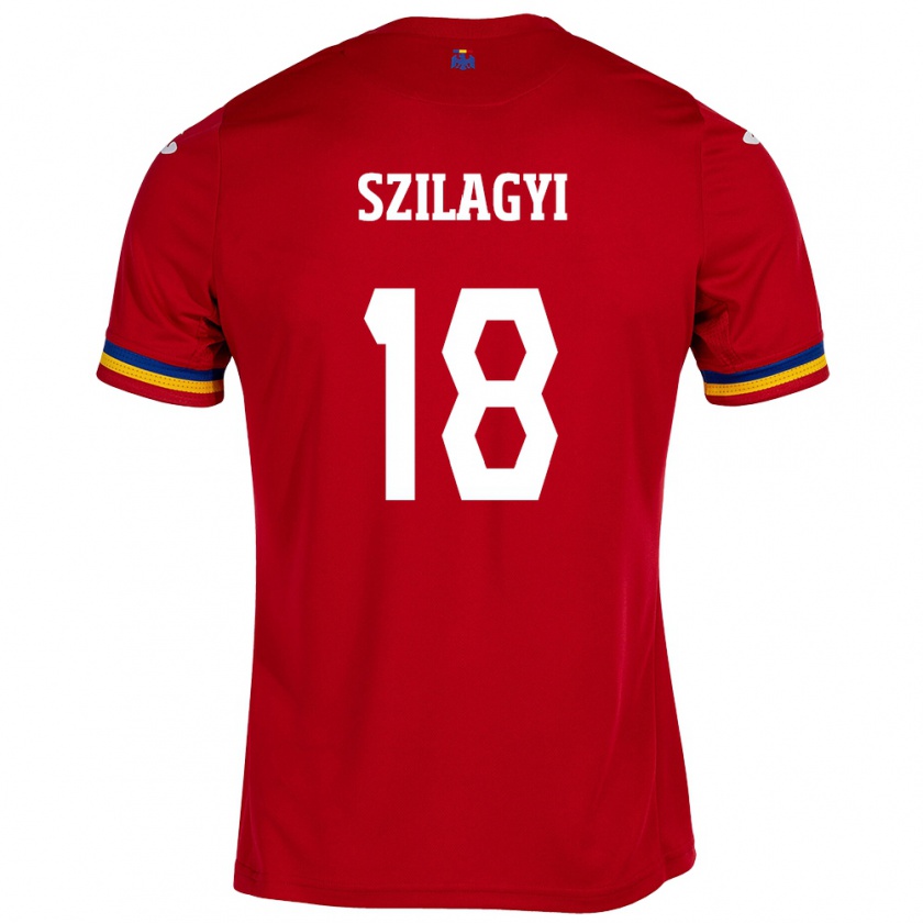 Kandiny Enfant Maillot Roumanie Szabolcs Szilágyi #18 Rouge Tenues Extérieur 24-26 T-Shirt