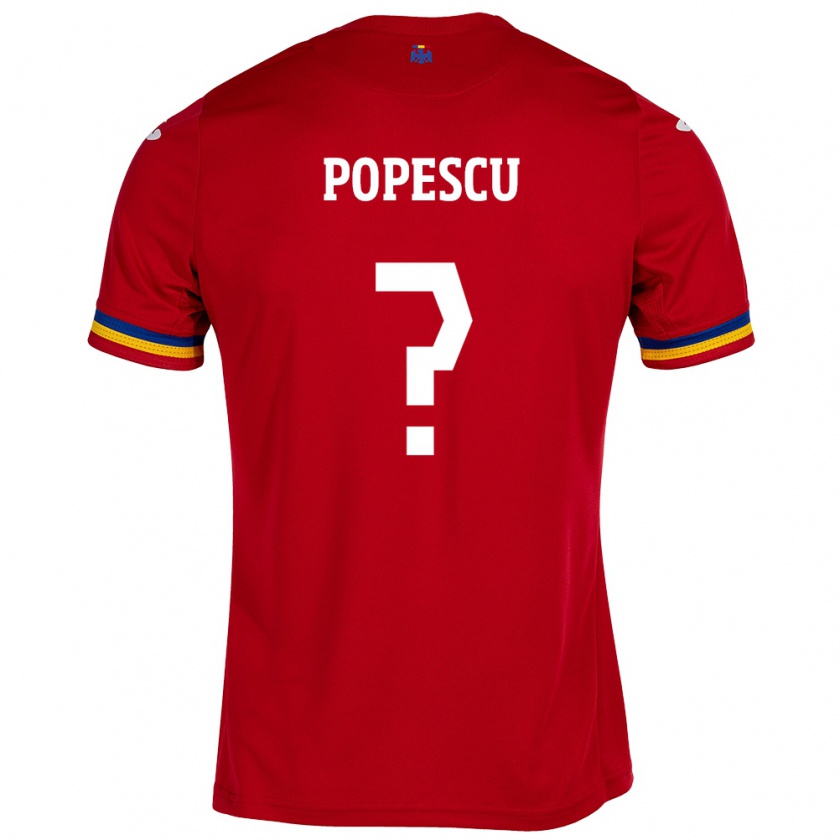 Kandiny Enfant Maillot Roumanie Marco Popescu #0 Rouge Tenues Extérieur 24-26 T-Shirt