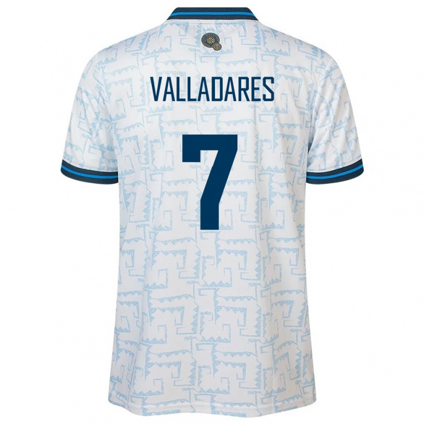 Kandiny Enfant Maillot Salvador Jefferson Valladares #7 Blanc Tenues Extérieur 24-26 T-Shirt