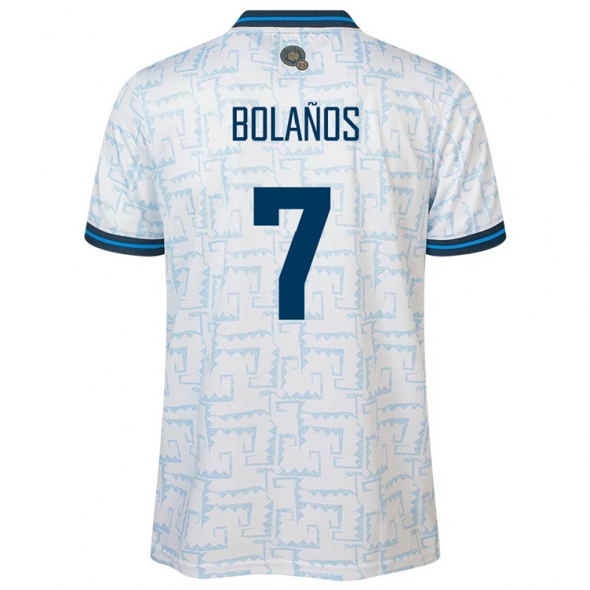 Kandiny Enfant Maillot Salvador Javier Bolaños #7 Blanc Tenues Extérieur 24-26 T-Shirt