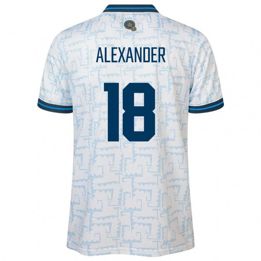 Kandiny Enfant Maillot Salvador Alexander Aguilar #18 Blanc Tenues Extérieur 24-26 T-Shirt