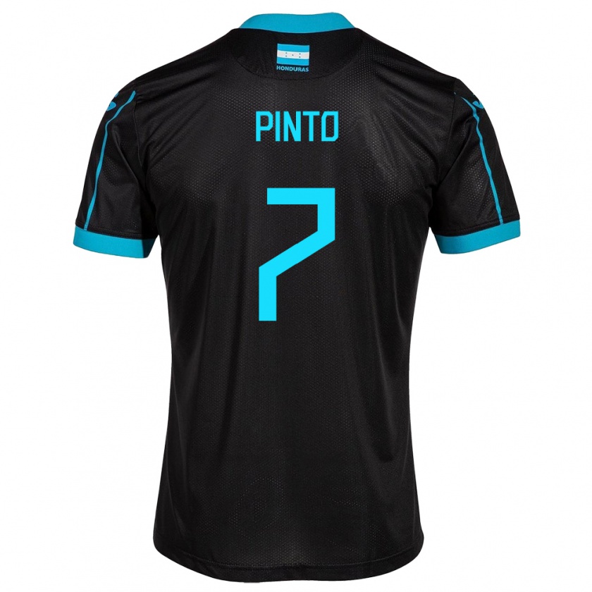 Kandiny Enfant Maillot Honduras José Pinto #7 Noir Tenues Extérieur 24-26 T-Shirt