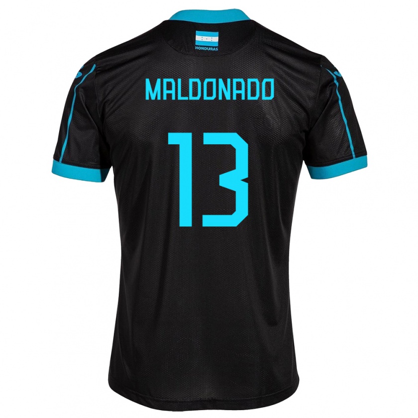 Kandiny Enfant Maillot Honduras Edwin Maldonado #13 Noir Tenues Extérieur 24-26 T-Shirt