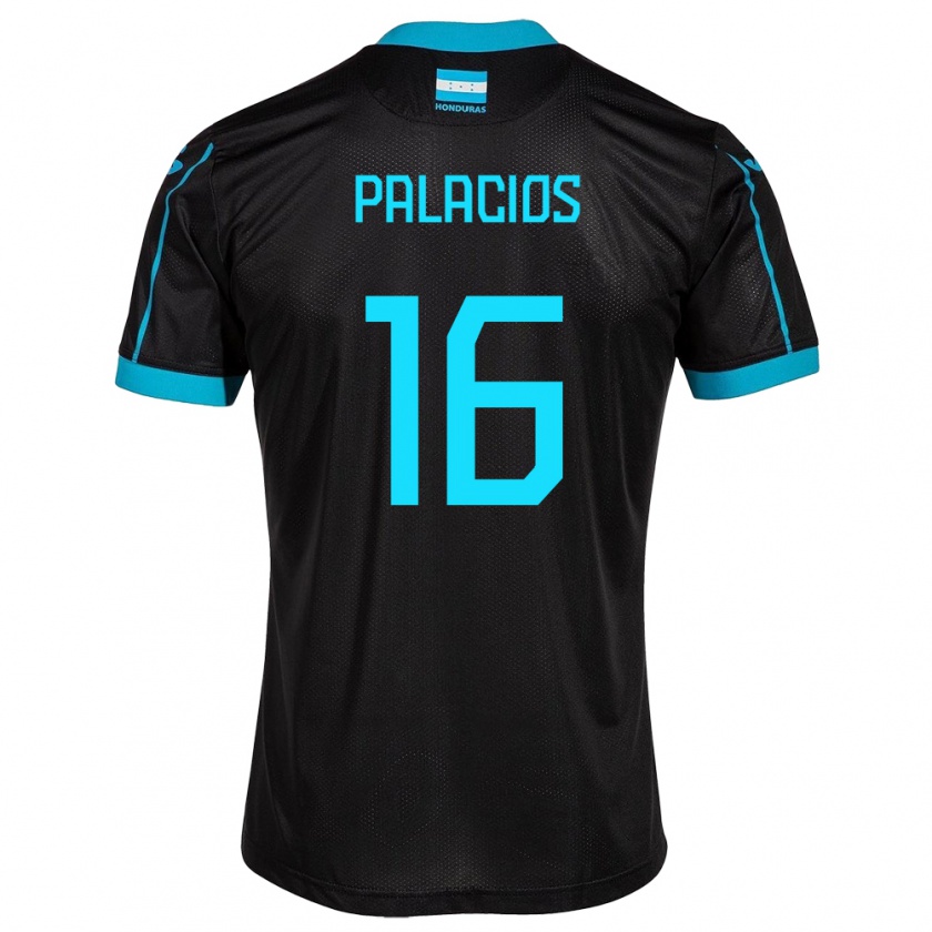 Kandiny Enfant Maillot Honduras Danilo Palacios #16 Noir Tenues Extérieur 24-26 T-Shirt