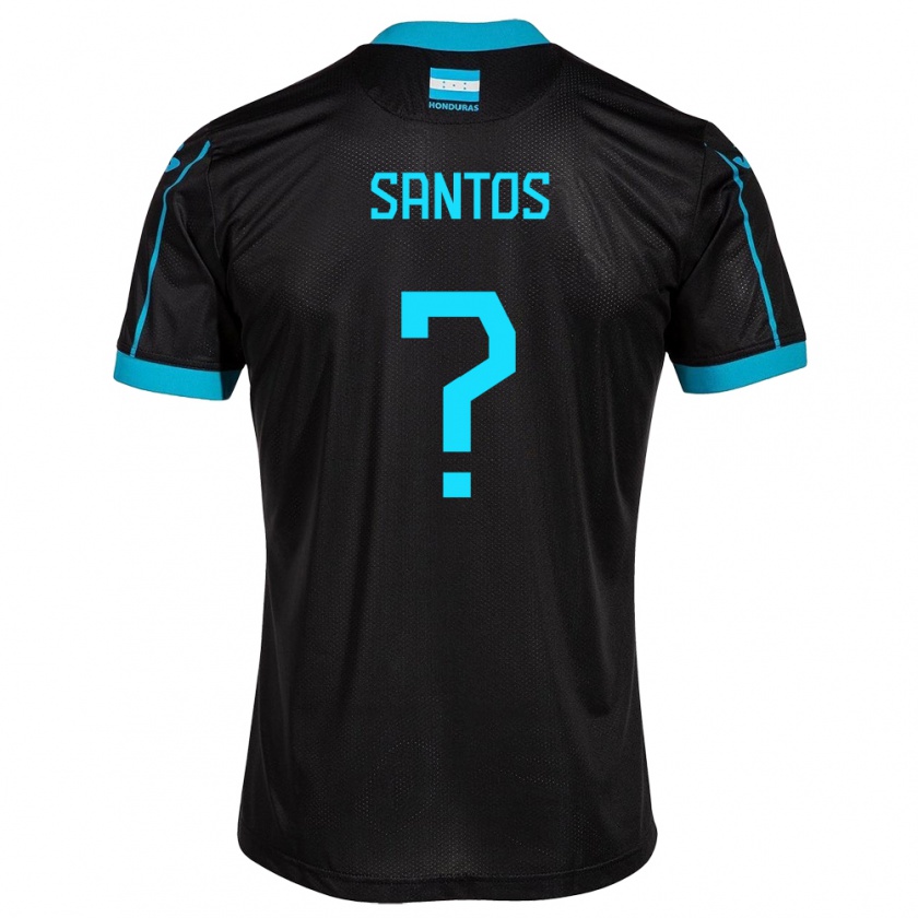 Kandiny Enfant Maillot Honduras Denessis Santos #0 Noir Tenues Extérieur 24-26 T-Shirt