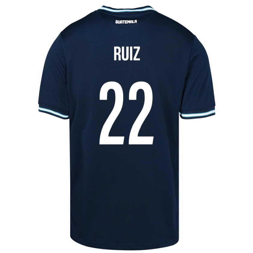 Kandiny Enfant Maillot Guatemala Kevin Ruiz #22 Bleu Tenues Extérieur 24-26 T-Shirt