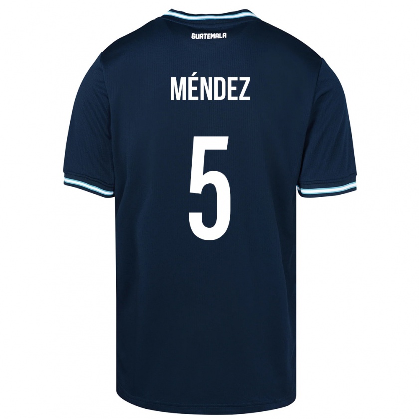 Kandiny Enfant Maillot Guatemala Diego Méndez #5 Bleu Tenues Extérieur 24-26 T-Shirt