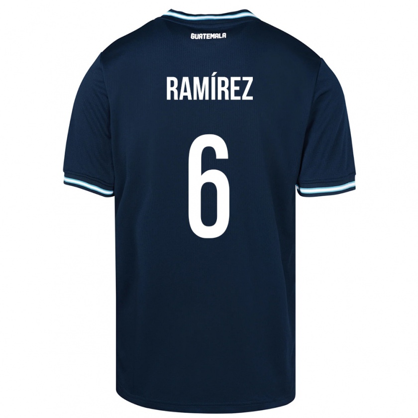 Kandiny Enfant Maillot Guatemala Kevin Ramírez #6 Bleu Tenues Extérieur 24-26 T-Shirt