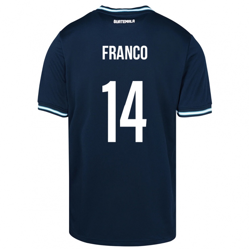 Kandiny Enfant Maillot Guatemala Jonathan Franco #14 Bleu Tenues Extérieur 24-26 T-Shirt