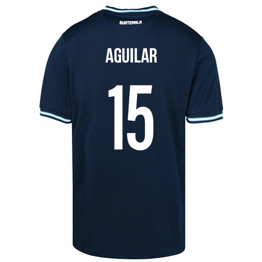 Kandiny Enfant Maillot Guatemala Carlos Aguilar #15 Bleu Tenues Extérieur 24-26 T-Shirt