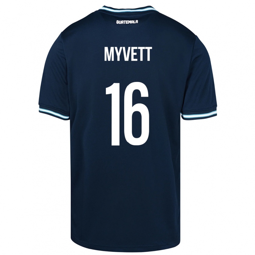 Kandiny Enfant Maillot Guatemala Jemery Myvett #16 Bleu Tenues Extérieur 24-26 T-Shirt