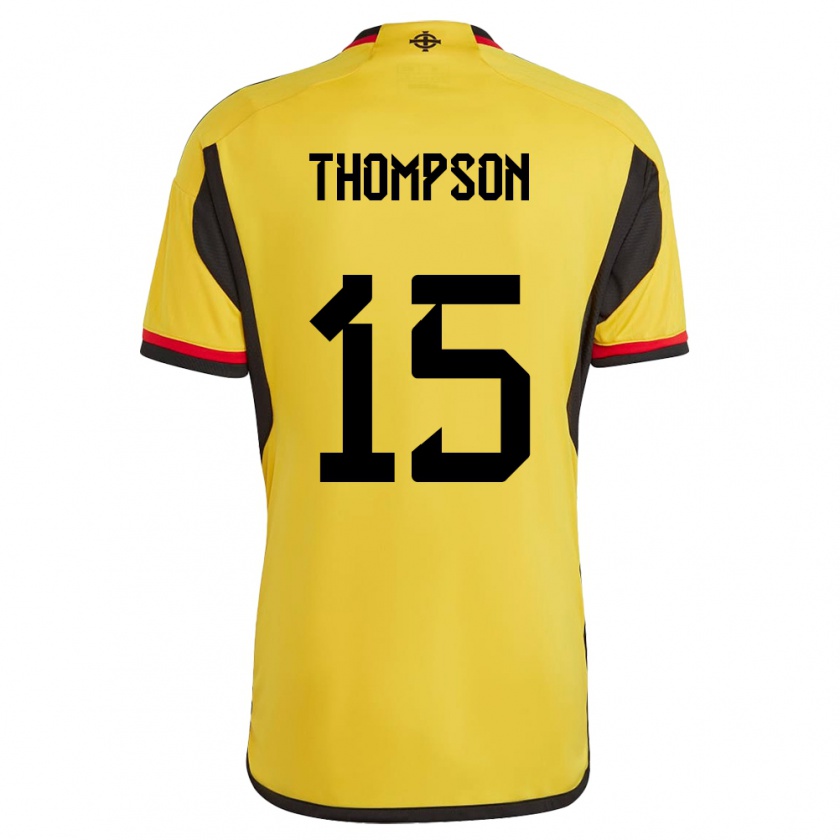 Kandiny Enfant Maillot Irlande Du Nord Jordan Thompson #15 Blanc Tenues Extérieur 24-26 T-Shirt