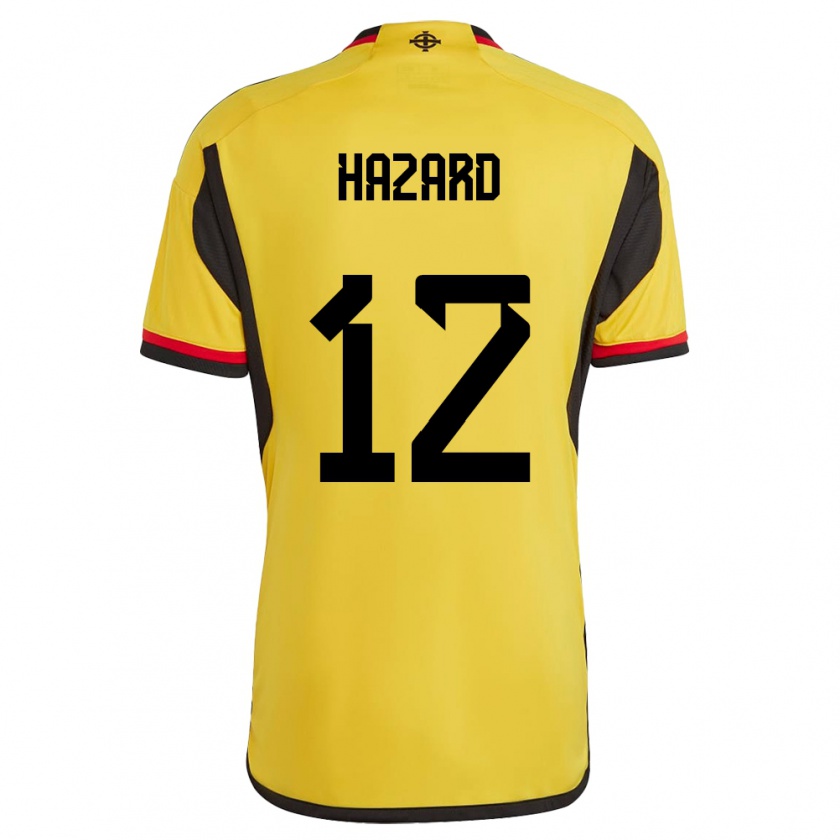 Kandiny Enfant Maillot Irlande Du Nord Conor Hazard #12 Blanc Tenues Extérieur 24-26 T-Shirt