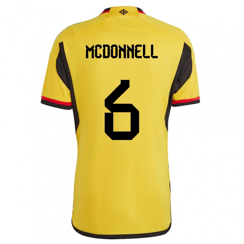 Kandiny Enfant Maillot Irlande Du Nord Jamie Mcdonnell #6 Blanc Tenues Extérieur 24-26 T-Shirt