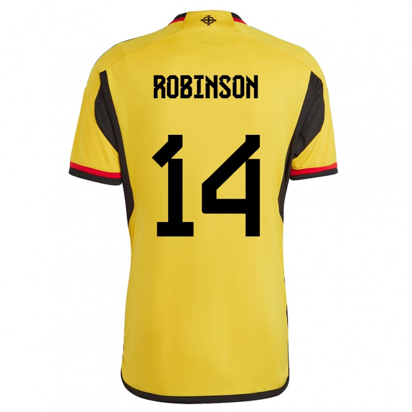 Kandiny Enfant Maillot Irlande Du Nord Darren Robinson #14 Blanc Tenues Extérieur 24-26 T-Shirt