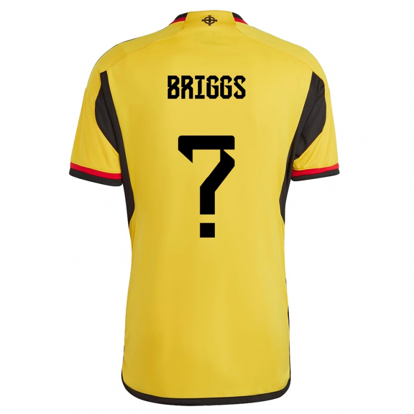 Kandiny Enfant Maillot Irlande Du Nord Josh Briggs #0 Blanc Tenues Extérieur 24-26 T-Shirt