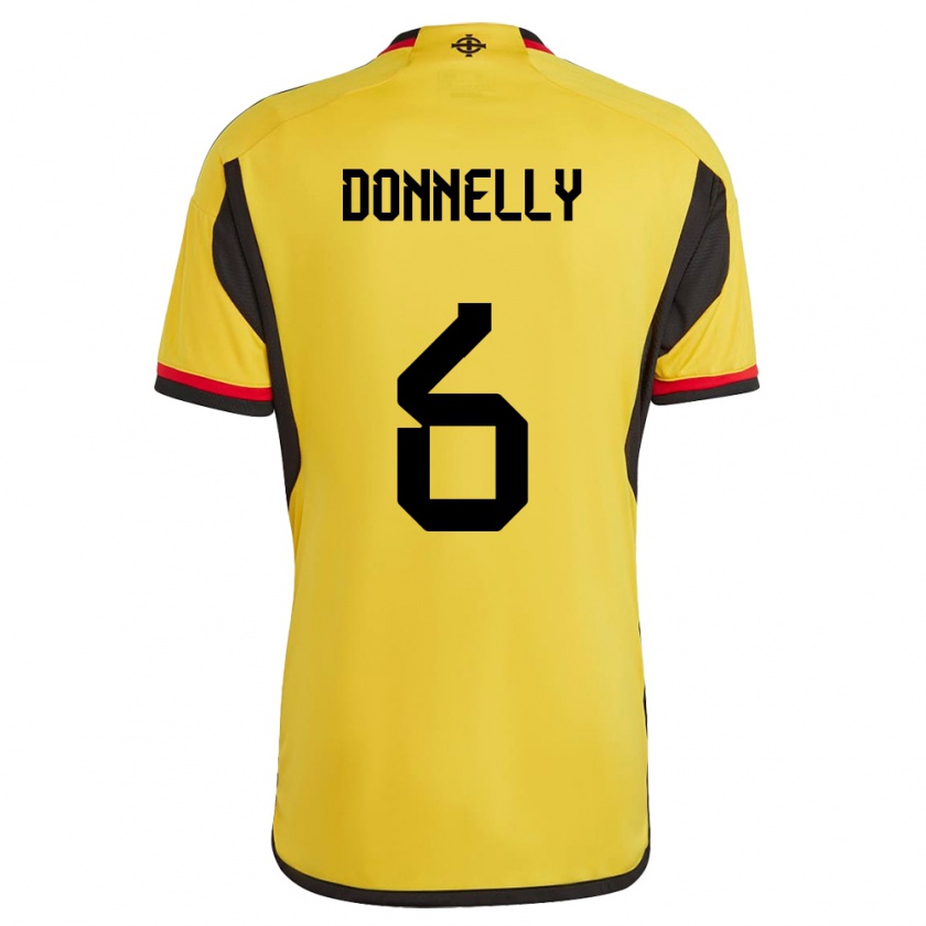 Kandiny Enfant Maillot Irlande Du Nord Ryan Donnelly #6 Blanc Tenues Extérieur 24-26 T-Shirt