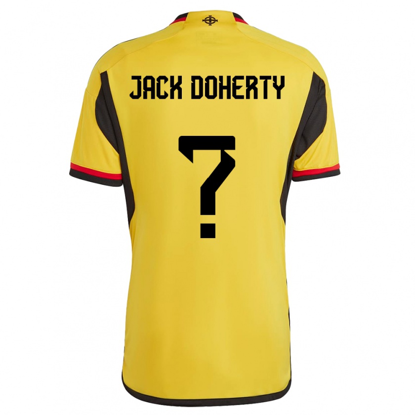 Kandiny Enfant Maillot Irlande Du Nord Jack Doherty #0 Blanc Tenues Extérieur 24-26 T-Shirt