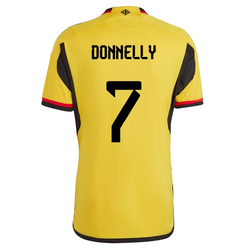 Kandiny Enfant Maillot Irlande Du Nord Caolan Donnelly #7 Blanc Tenues Extérieur 24-26 T-Shirt