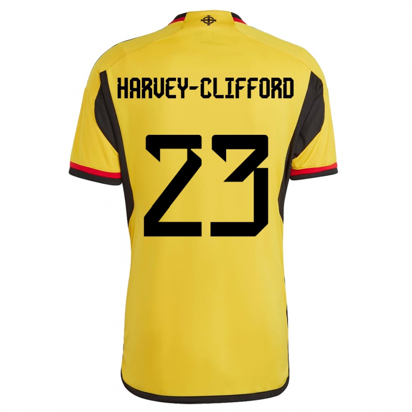 Kandiny Enfant Maillot Irlande Du Nord Maddy Harvey-Clifford #23 Blanc Tenues Extérieur 24-26 T-Shirt