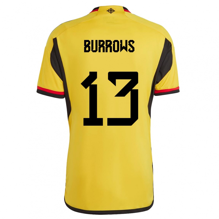 Kandiny Enfant Maillot Irlande Du Nord Kelsie Burrows #13 Blanc Tenues Extérieur 24-26 T-Shirt