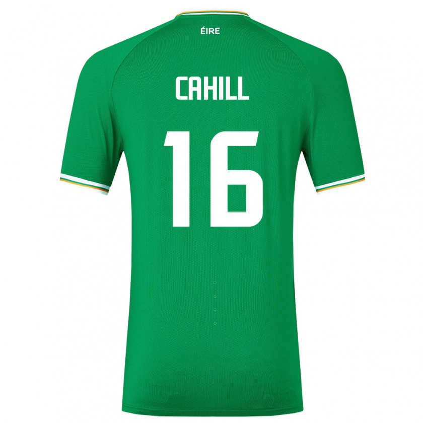 Kandiny Homme Maillot Irlande Killian Cahill #16 Vert Tenues Domicile 24-26 T-Shirt