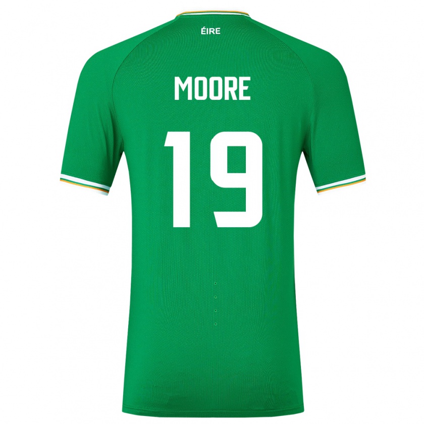 Kandiny Homme Maillot Irlande Sean Moore #19 Vert Tenues Domicile 24-26 T-Shirt