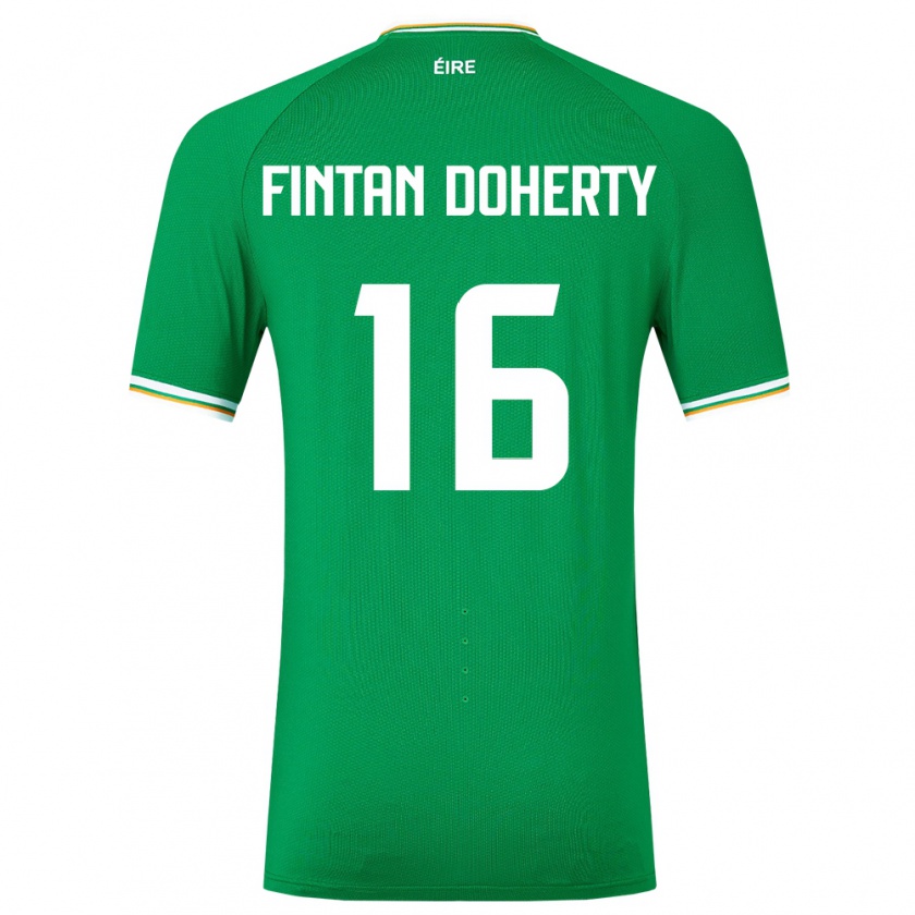 Kandiny Homme Maillot Irlande Fintan Doherty #16 Vert Tenues Domicile 24-26 T-Shirt