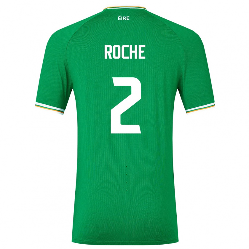 Kandiny Homme Maillot Irlande James Roche #2 Vert Tenues Domicile 24-26 T-Shirt