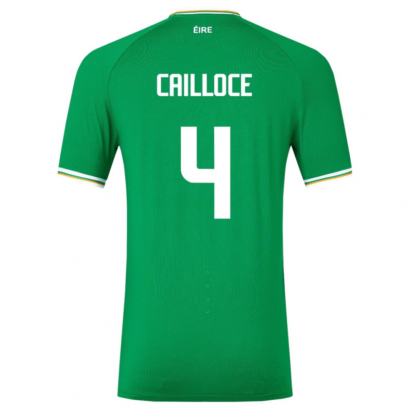 Kandiny Homme Maillot Irlande Luca Cailloce #4 Vert Tenues Domicile 24-26 T-Shirt