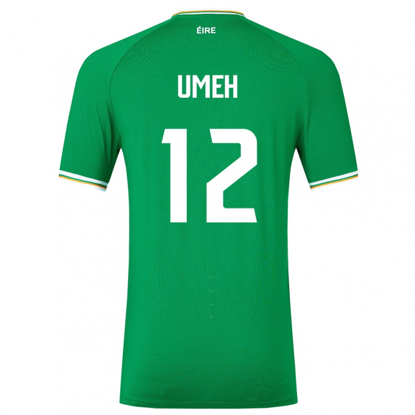 Kandiny Homme Maillot Irlande Jaden Umeh #12 Vert Tenues Domicile 24-26 T-Shirt