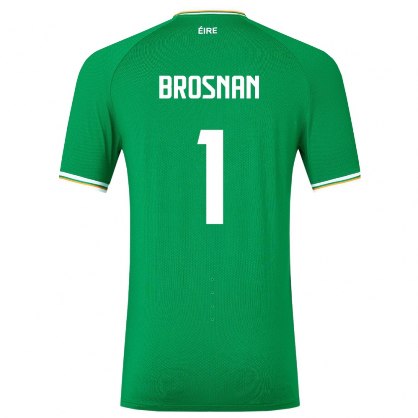 Kandiny Homme Maillot Irlande Courtney Brosnan #1 Vert Tenues Domicile 24-26 T-Shirt