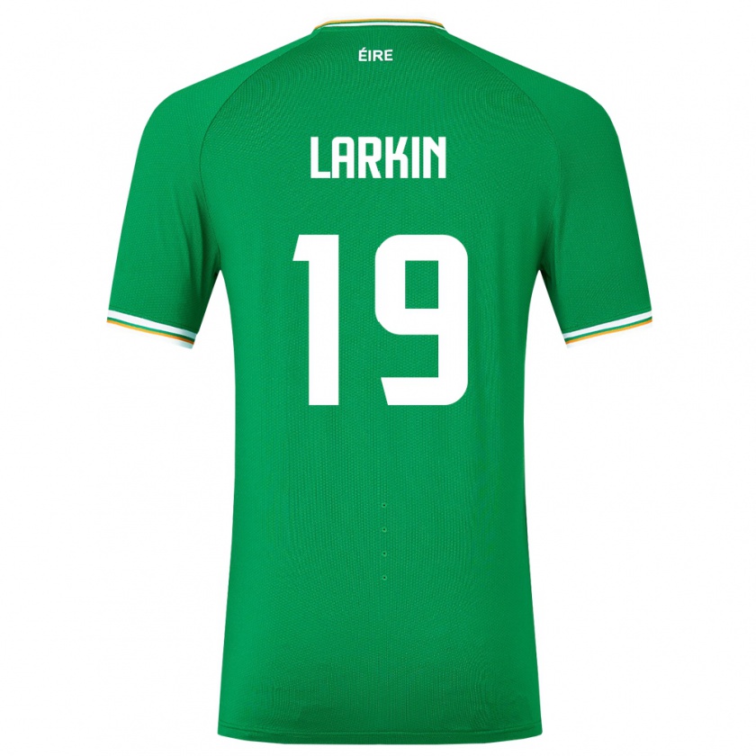 Kandiny Homme Maillot Irlande Abbie Larkin #19 Vert Tenues Domicile 24-26 T-Shirt