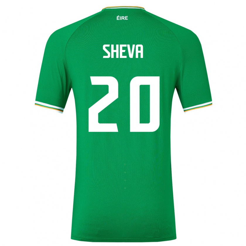 Kandiny Homme Maillot Irlande Marissa Sheva #20 Vert Tenues Domicile 24-26 T-Shirt