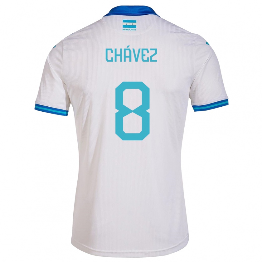 Kandiny Homme Maillot Honduras Gerson Chávez #8 Blanc Tenues Domicile 24-26 T-Shirt