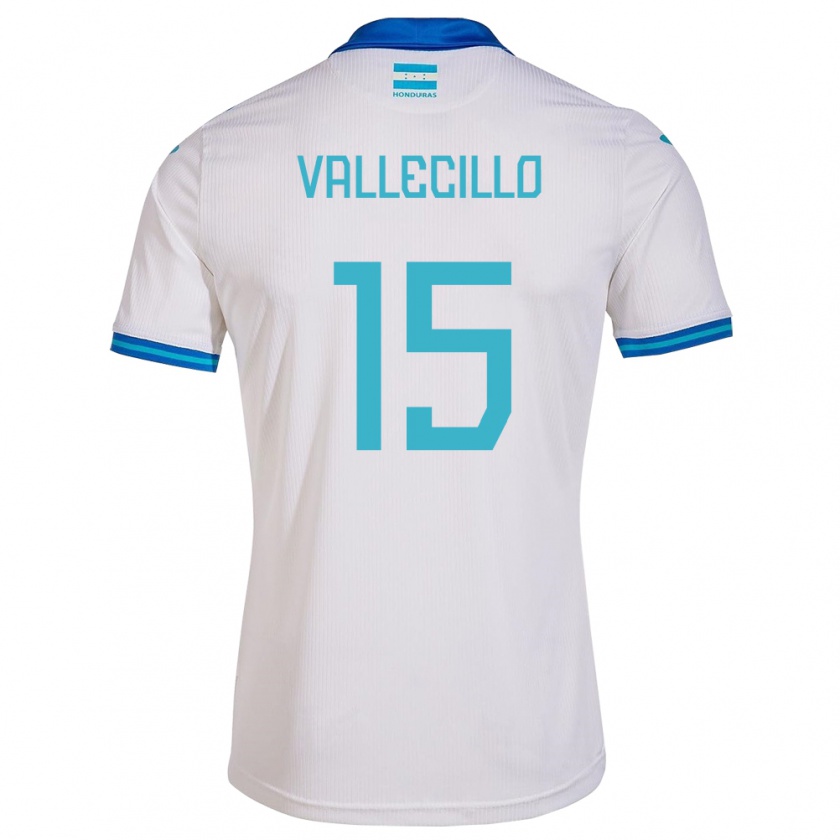 Kandiny Homme Maillot Honduras Eric Vallecillo #15 Blanc Tenues Domicile 24-26 T-Shirt