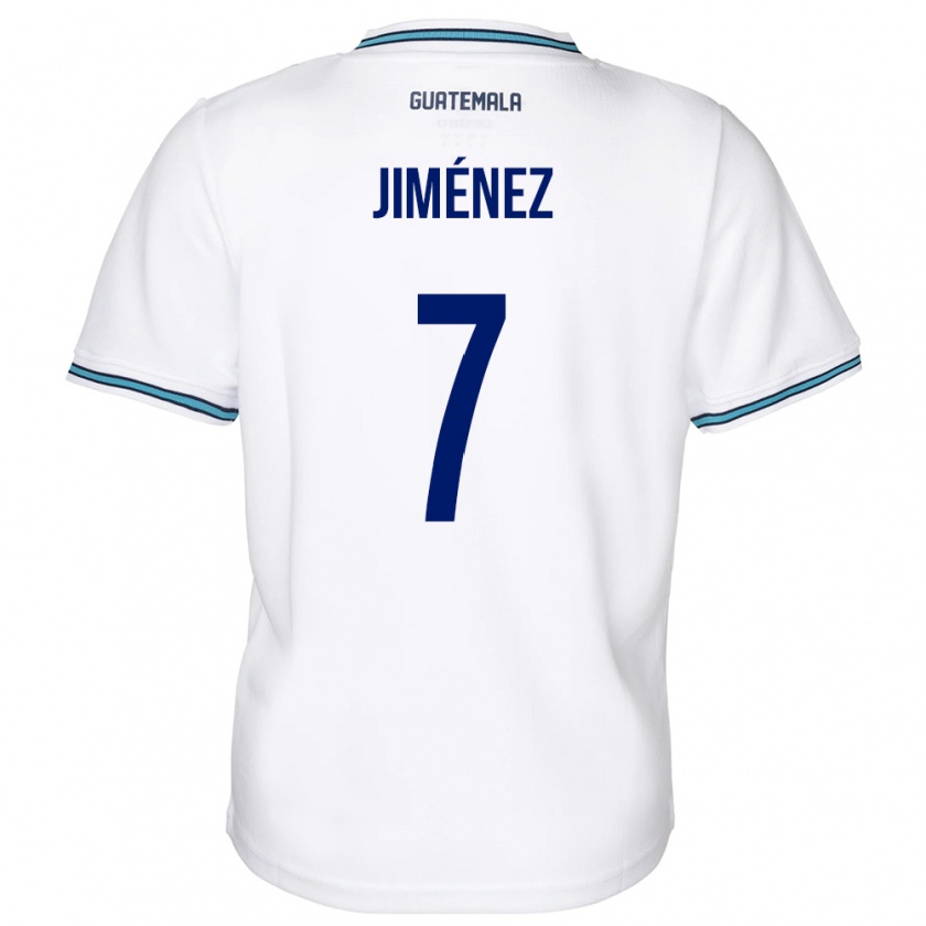 Kandiny Homme Maillot Guatemala Cristian Jiménez #7 Blanc Tenues Domicile 24-26 T-Shirt