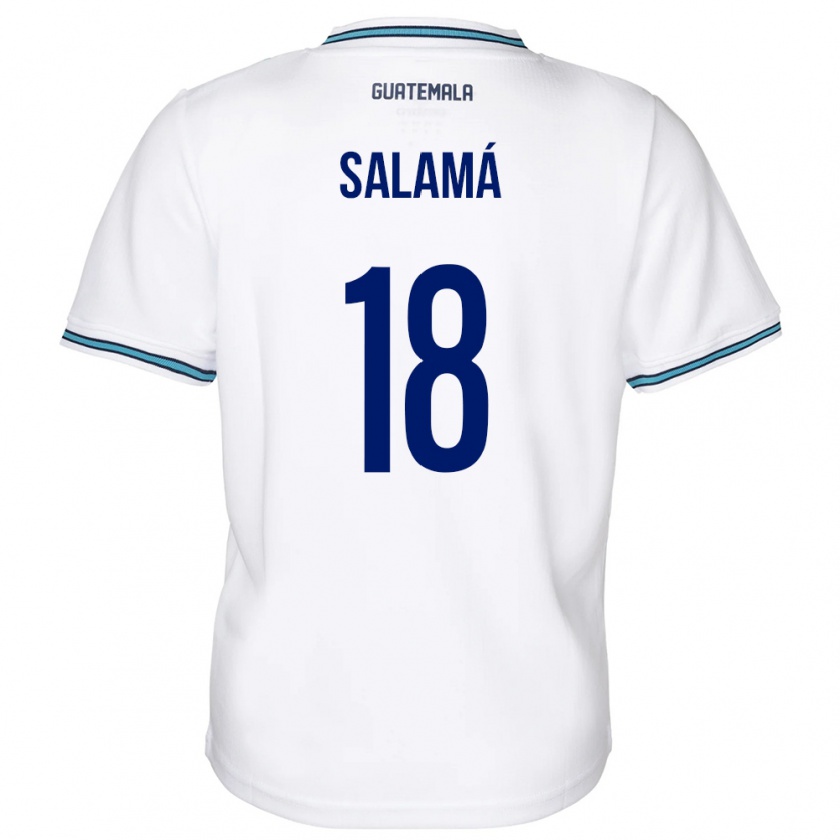 Kandiny Homme Maillot Guatemala Anthony Salamá #18 Blanc Tenues Domicile 24-26 T-Shirt