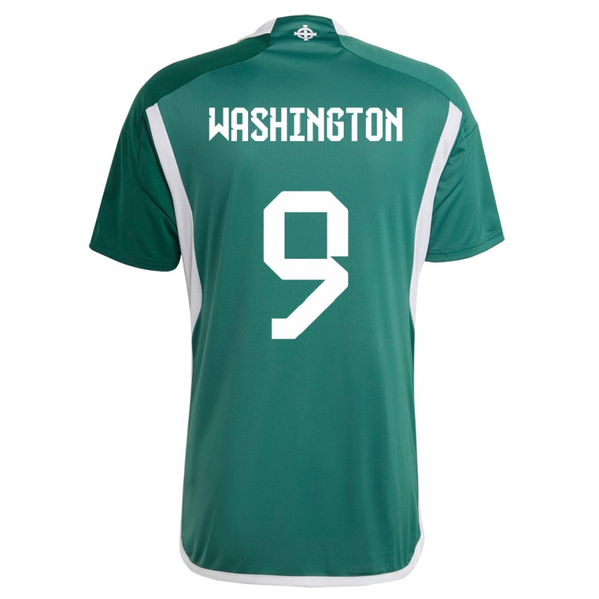 Kandiny Homme Maillot Irlande Du Nord Conor Washington #9 Vert Tenues Domicile 24-26 T-Shirt