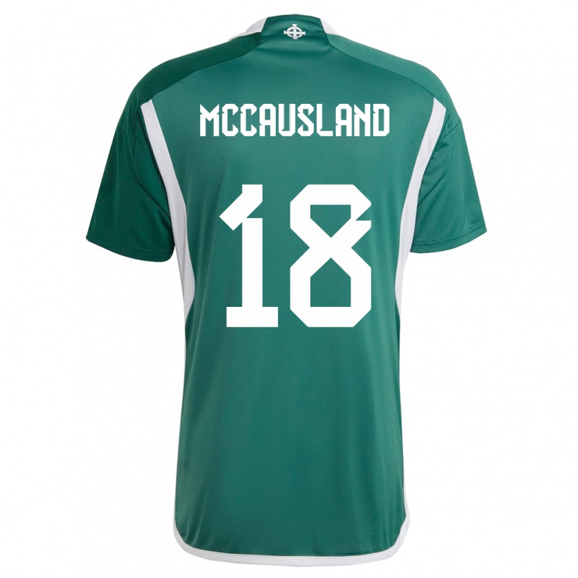 Kandiny Homme Maillot Irlande Du Nord Ross Mccausland #18 Vert Tenues Domicile 24-26 T-Shirt