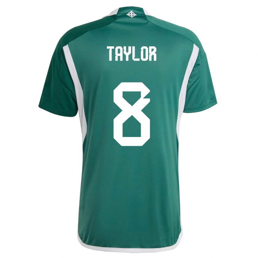 Kandiny Homme Maillot Irlande Du Nord Dale Taylor #8 Vert Tenues Domicile 24-26 T-Shirt