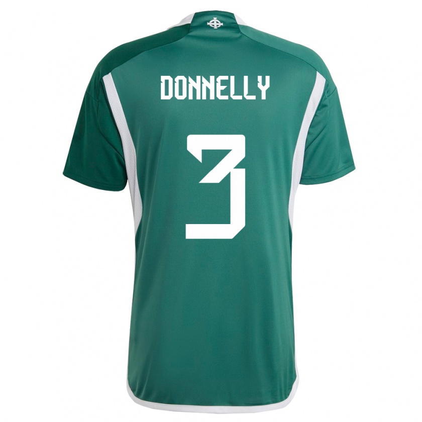 Kandiny Homme Maillot Irlande Du Nord Aaron Donnelly #3 Vert Tenues Domicile 24-26 T-Shirt