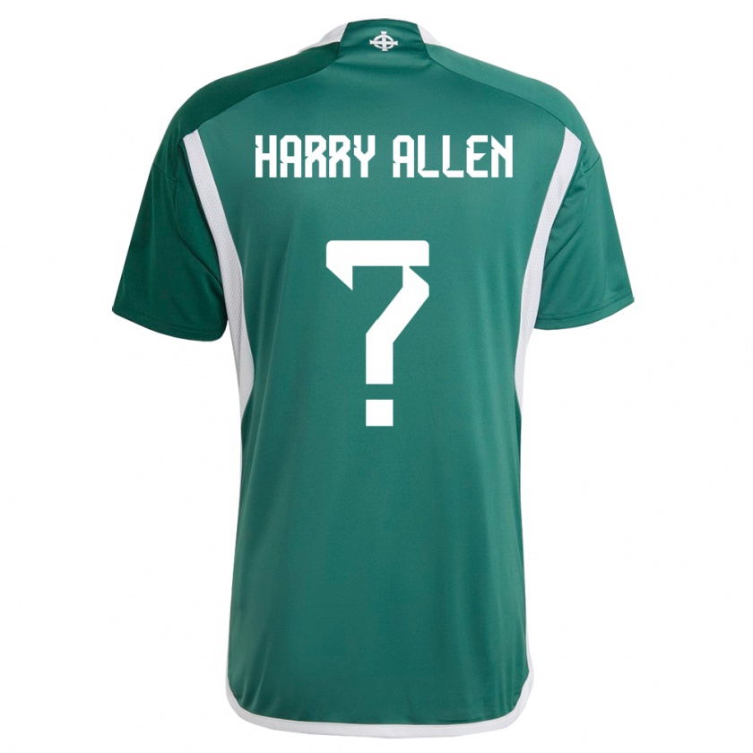 Kandiny Homme Maillot Irlande Du Nord Harry Allen #0 Vert Tenues Domicile 24-26 T-Shirt