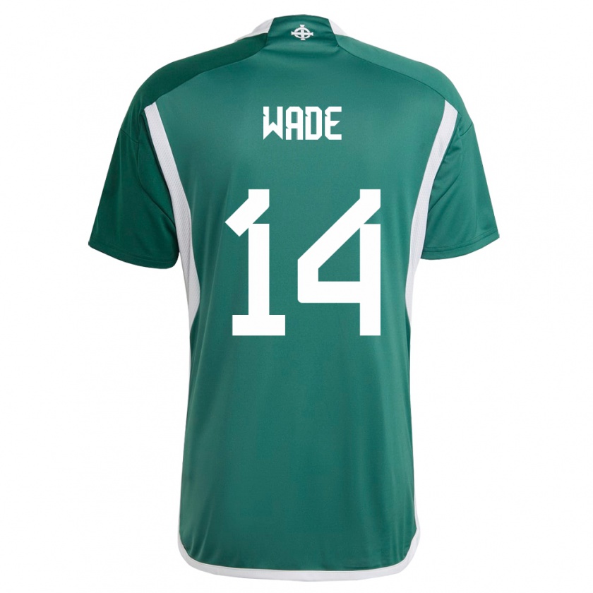 Kandiny Homme Maillot Irlande Du Nord Lauren Wade #14 Vert Tenues Domicile 24-26 T-Shirt