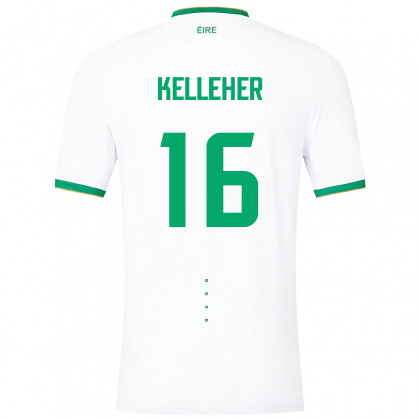 Kandiny Homme Maillot Irlande Caoimhín Kelleher #16 Blanc Tenues Extérieur 24-26 T-Shirt