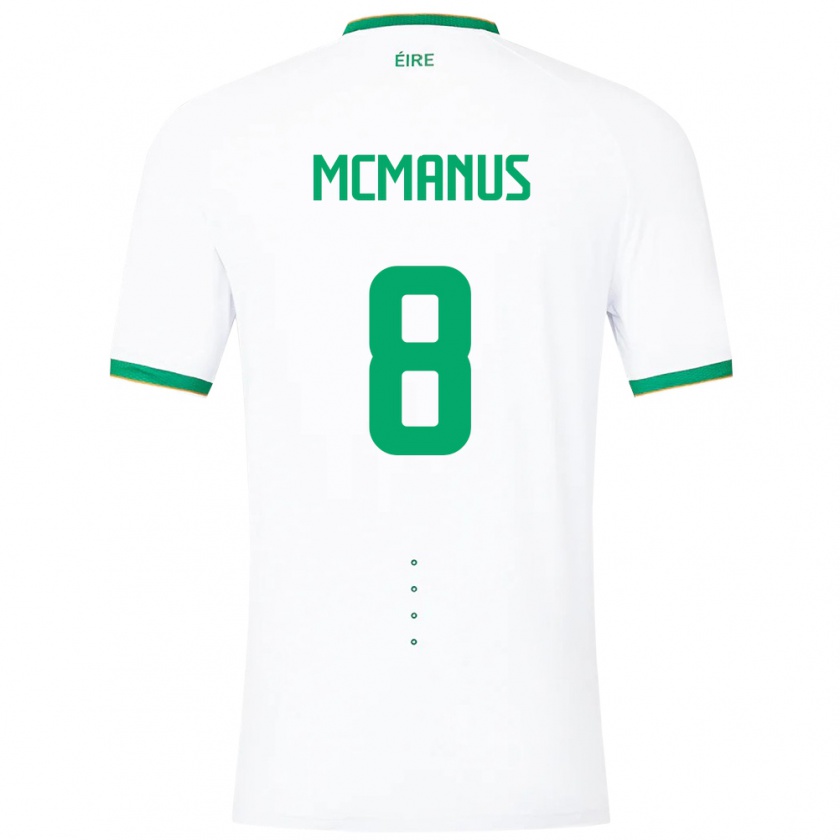 Kandiny Homme Maillot Irlande James Mcmanus #8 Blanc Tenues Extérieur 24-26 T-Shirt