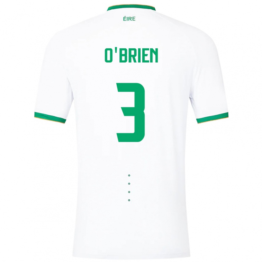 Kandiny Homme Maillot Irlande Luke O'brien #3 Blanc Tenues Extérieur 24-26 T-Shirt