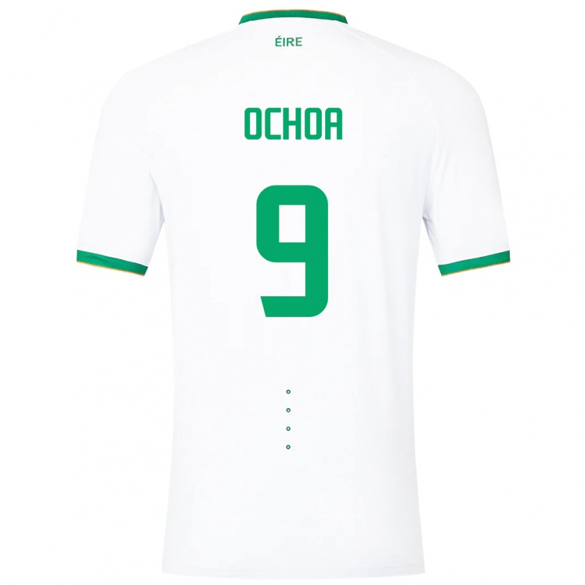 Kandiny Homme Maillot Irlande Aarón Ochoa #9 Blanc Tenues Extérieur 24-26 T-Shirt