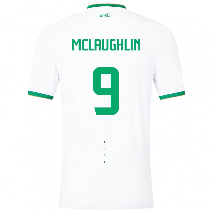 Kandiny Homme Maillot Irlande Erin Mclaughlin #9 Blanc Tenues Extérieur 24-26 T-Shirt